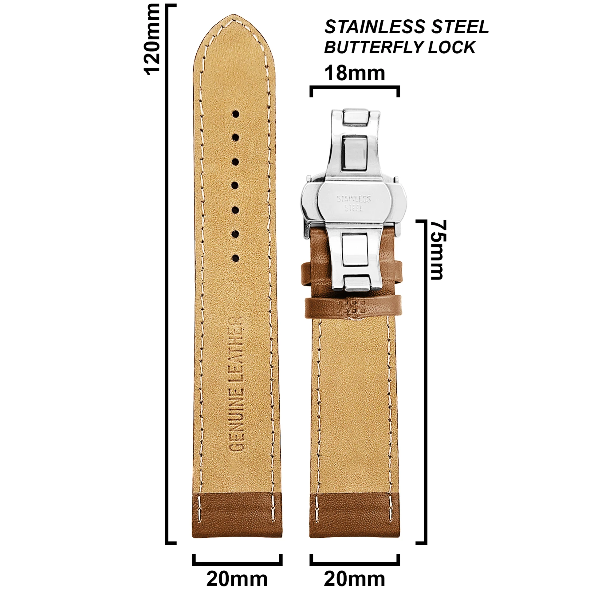 DBLACK [ARLONG] LEATHER STRAP W/ BUTTERFLY LOCK - Image 13