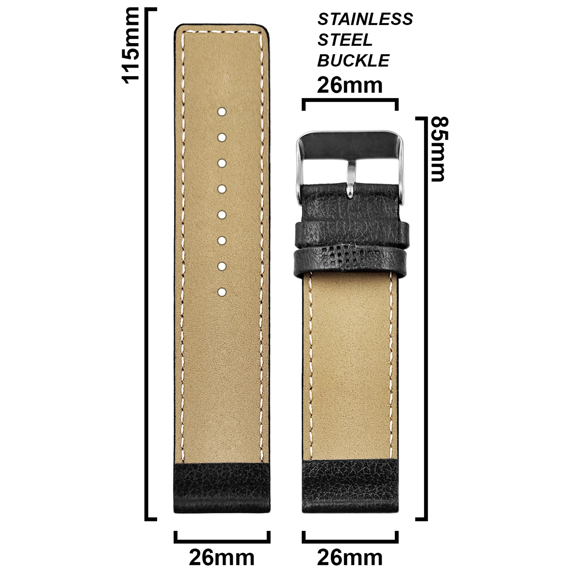 DBLACK [ATOR] PEBBLE DESIGN, THIN LEATHER STRAP - Image 13