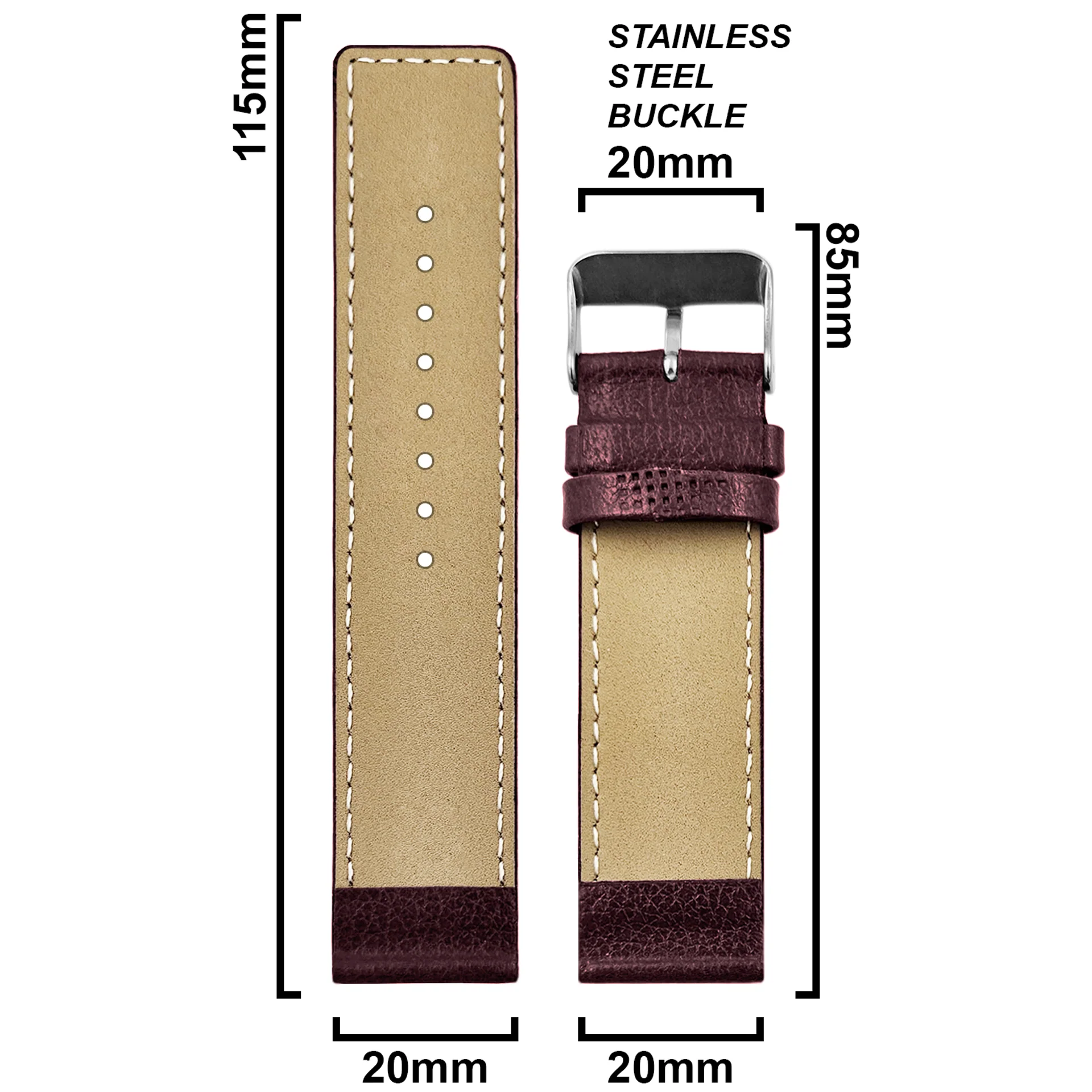 DBLACK [ATOR] PEBBLE DESIGN, THIN LEATHER STRAP - Image 14