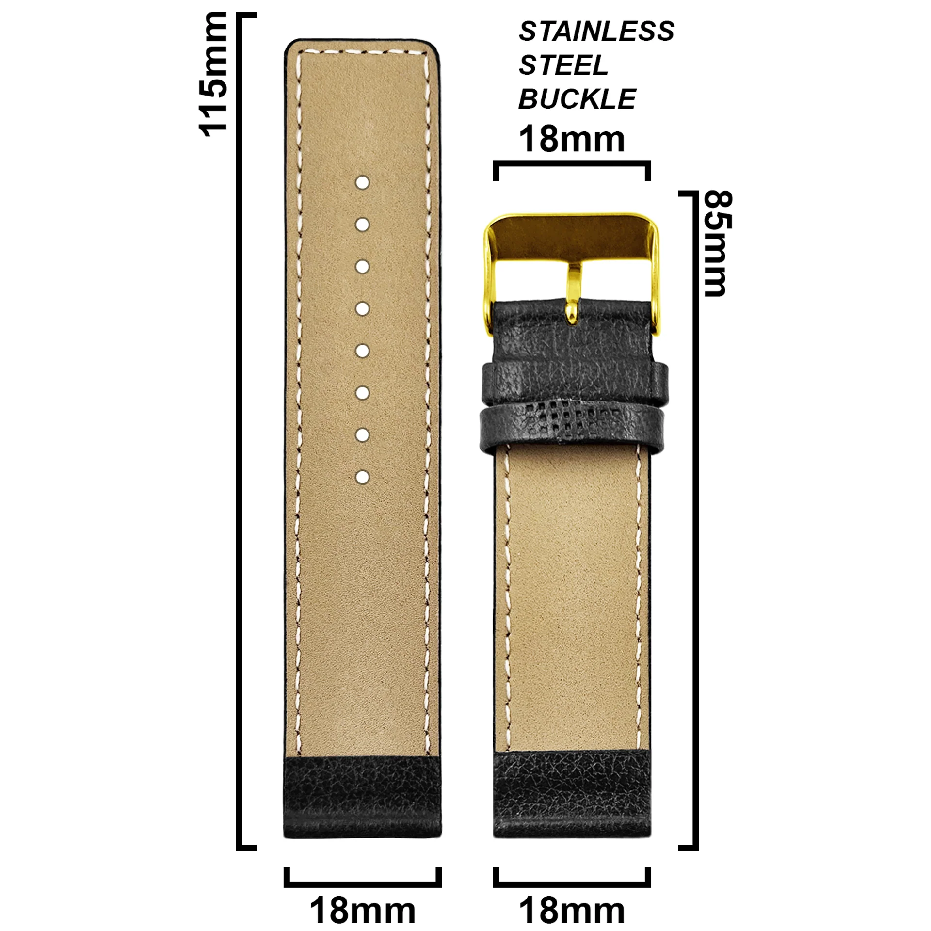 DBLACK [ATOR] PEBBLE DESIGN, THIN LEATHER STRAP - Image 7