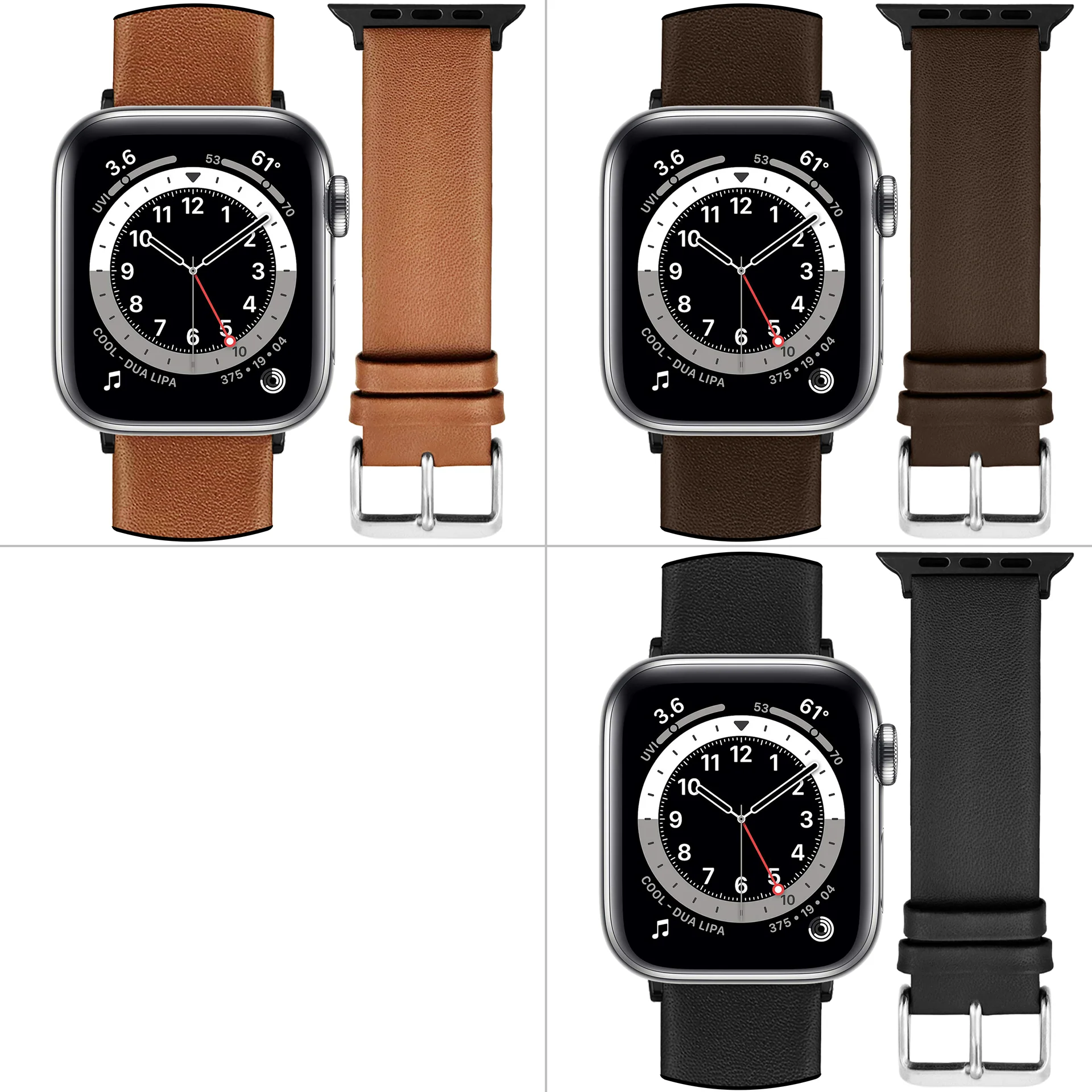 DBLACK [KIZARU] SEAMLESS NO-STITCH, LEATHER WATCH STRAP // DESIGNED FOR "APPLE" SMARTWATCHES - Image 4
