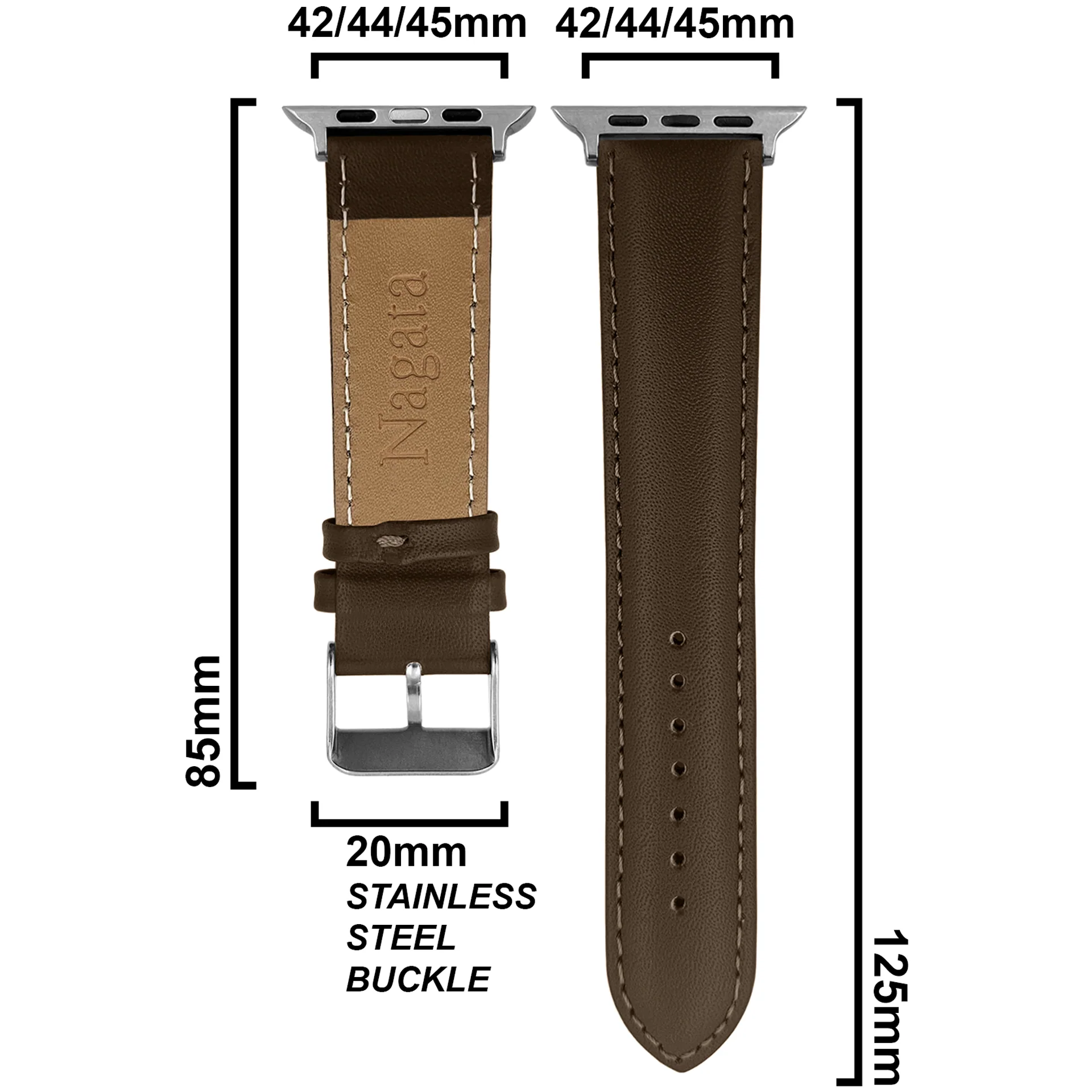 DBLACK [NAGATA2] LEATHER WATCH STRAP // DESIGNED FOR "APPLE" SMARTWATCHES - Image 7