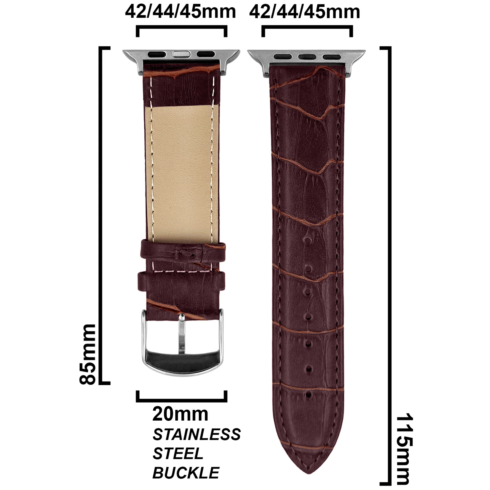 DBLACK [SAND] BAMBOO DESIGN, LEATHER WATCH STRAP // DESIGNED FOR "APPLE" SMARTWATCHES - Image 11