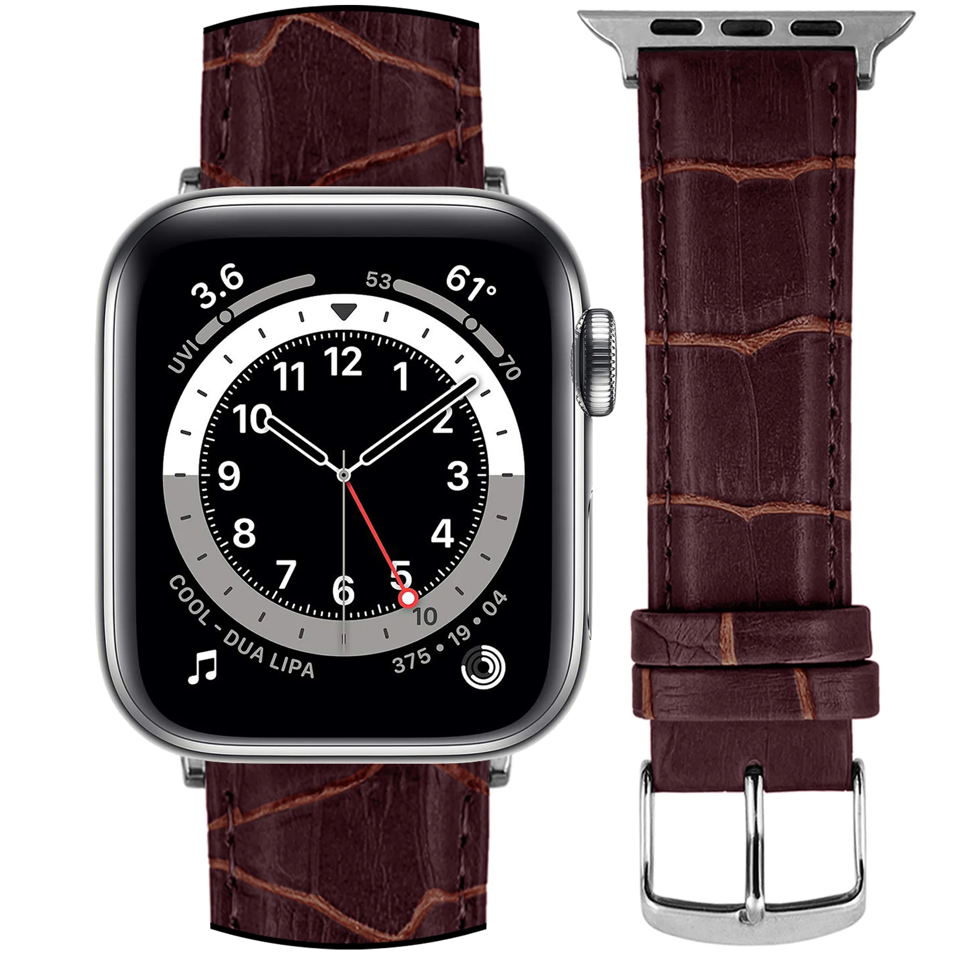 DBLACK [SAND] BAMBOO DESIGN, LEATHER WATCH STRAP // DESIGNED FOR "APPLE" SMARTWATCHES - Image 3