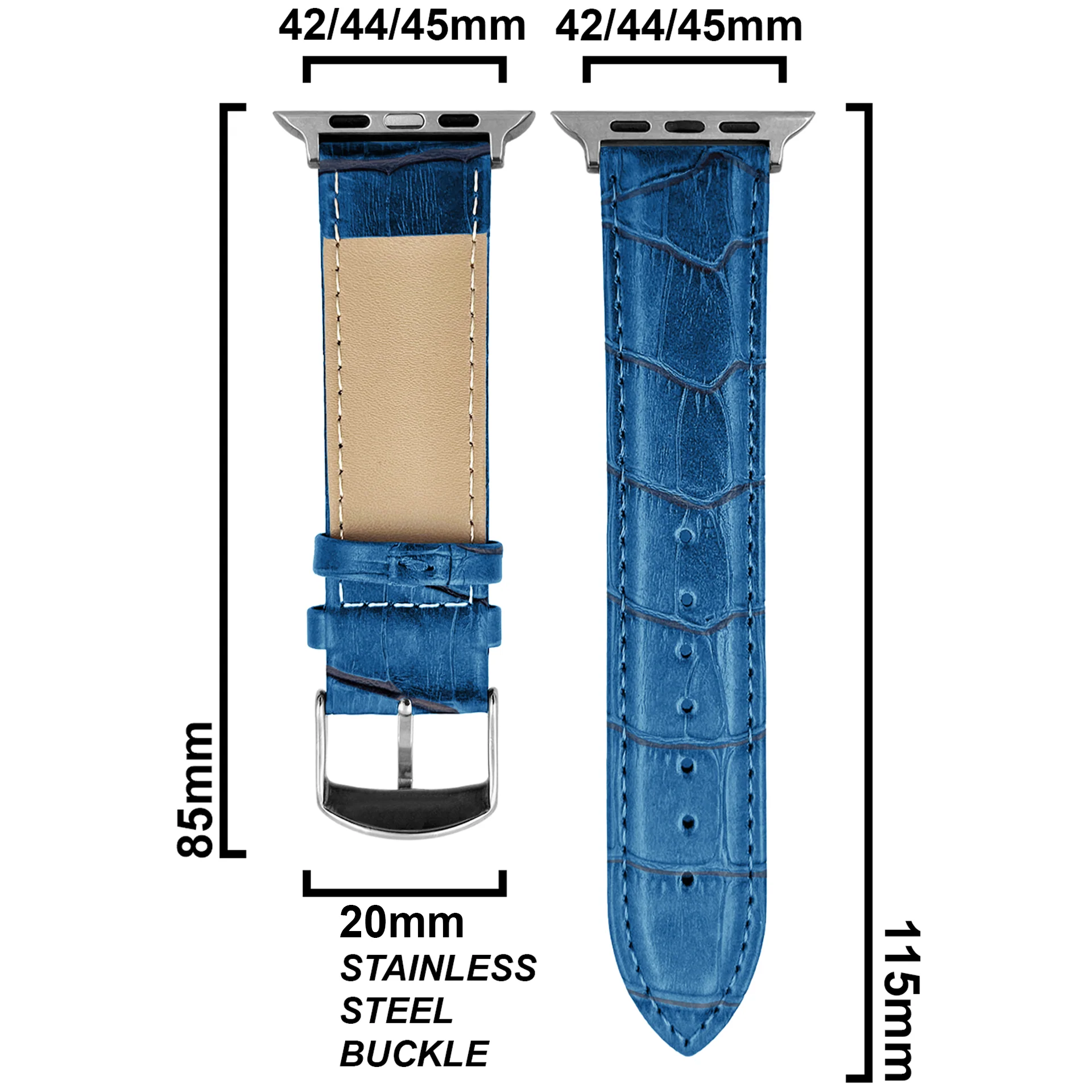 DBLACK [SAND] BAMBOO DESIGN, LEATHER WATCH STRAP // DESIGNED FOR "APPLE" SMARTWATCHES - Image 9