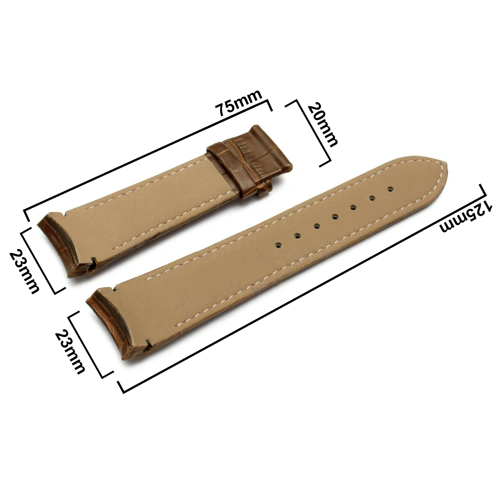 DBLACK [TST2] CROCO DESIGN, LEATHER WATCH STRAP // PERFECT FOR "TISSOT" COUTURIER 1853 & OTHER MODELS - Image 8