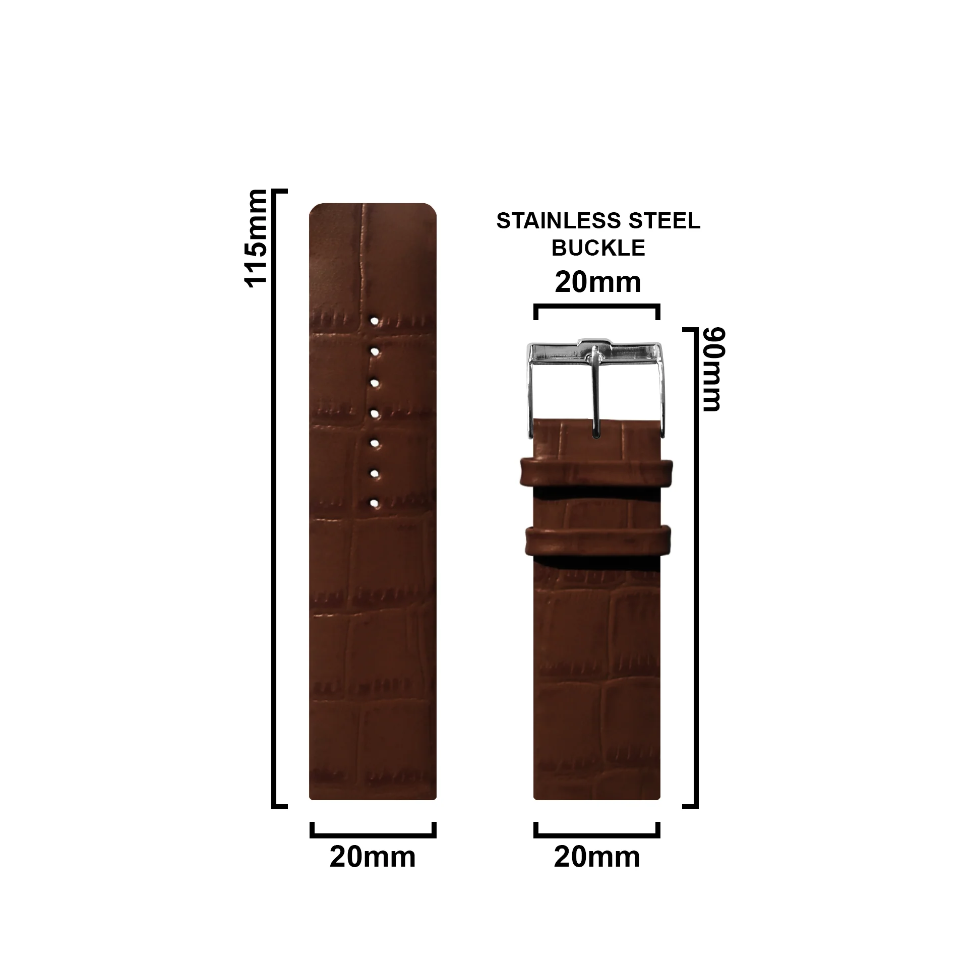 DBLACK [TNDS1] "CROCO DESIGN" LEATHER STRAP // FOR "TITAN EDGE SLIM" WATCHES - Image 10