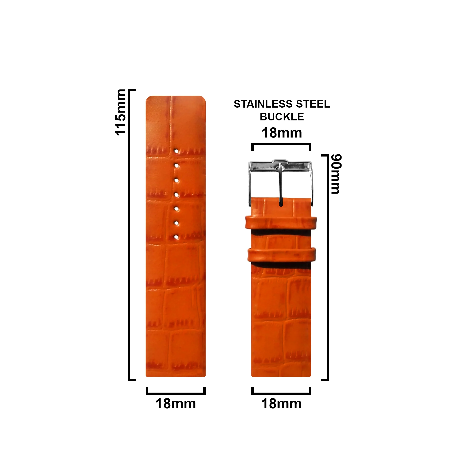 DBLACK [TNDS1] "CROCO DESIGN" LEATHER STRAP // FOR "TITAN EDGE SLIM" WATCHES - Image 12