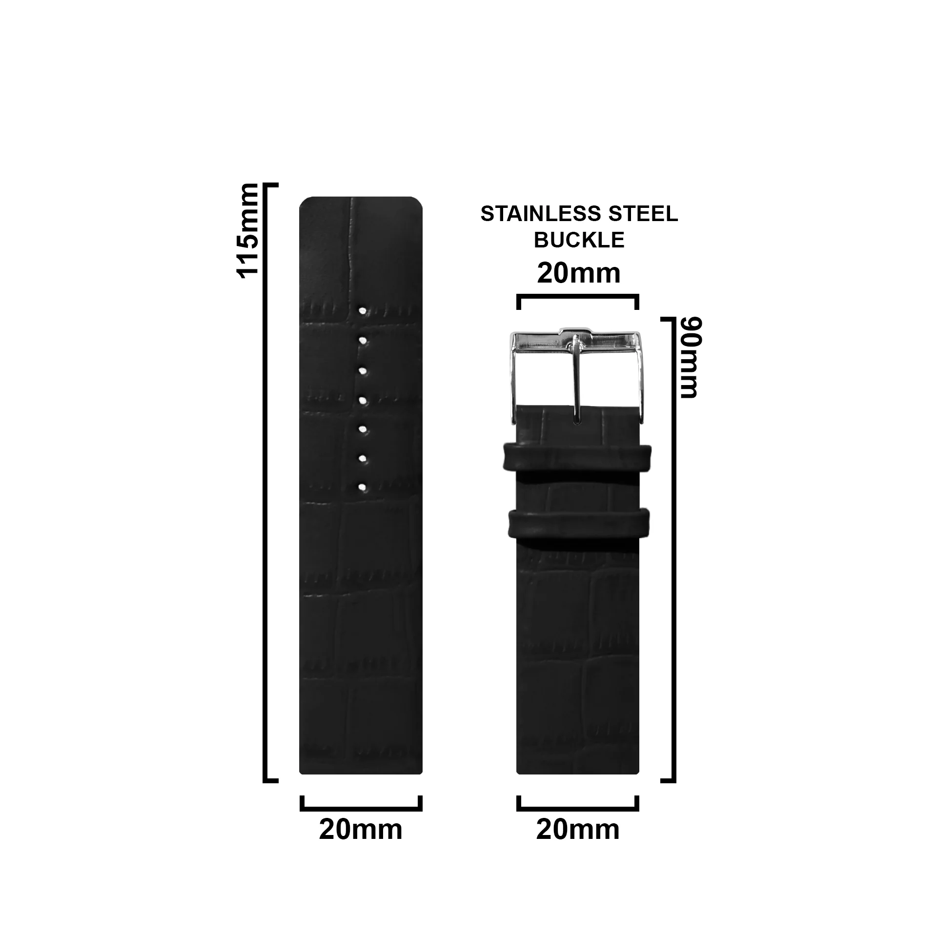 DBLACK [TNDS1] "CROCO DESIGN" LEATHER STRAP // FOR "TITAN EDGE SLIM" WATCHES - Image 7