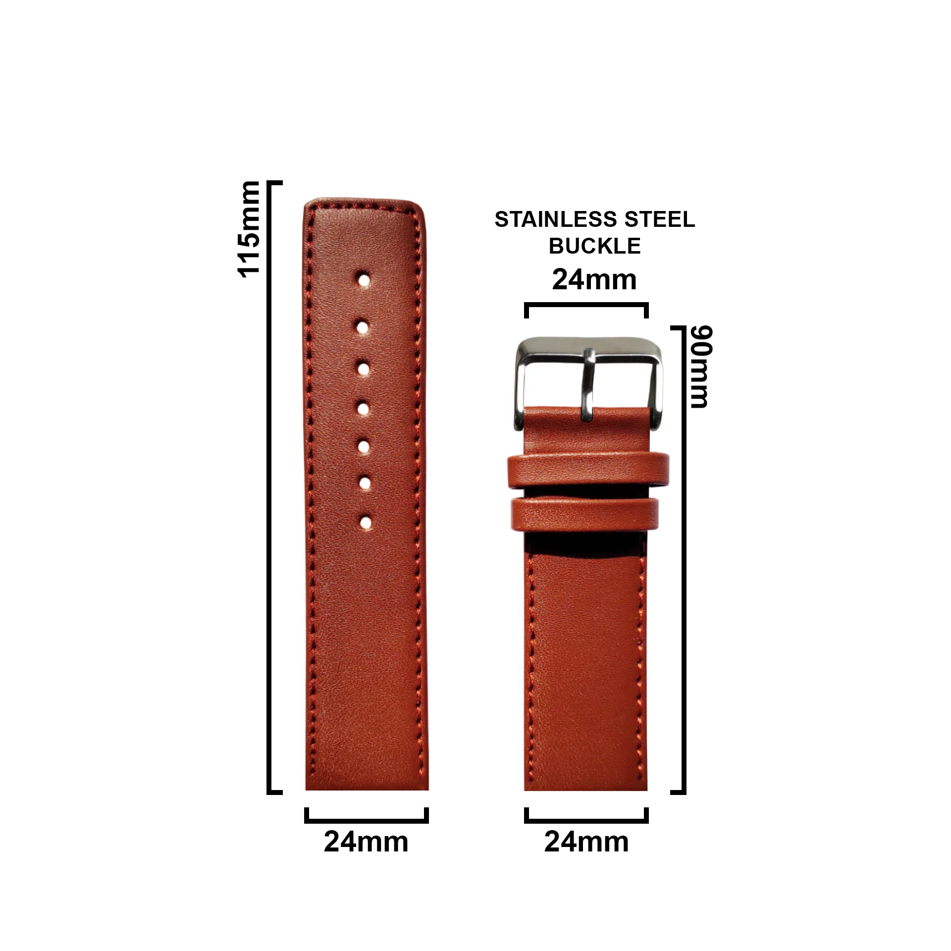 DBLACK [UBOX] LEATHER WATCH STRAP // FOR 20MM, 22MM OR 24MM (CHOOSE YOUR SIZE & COLOR) - Image 14
