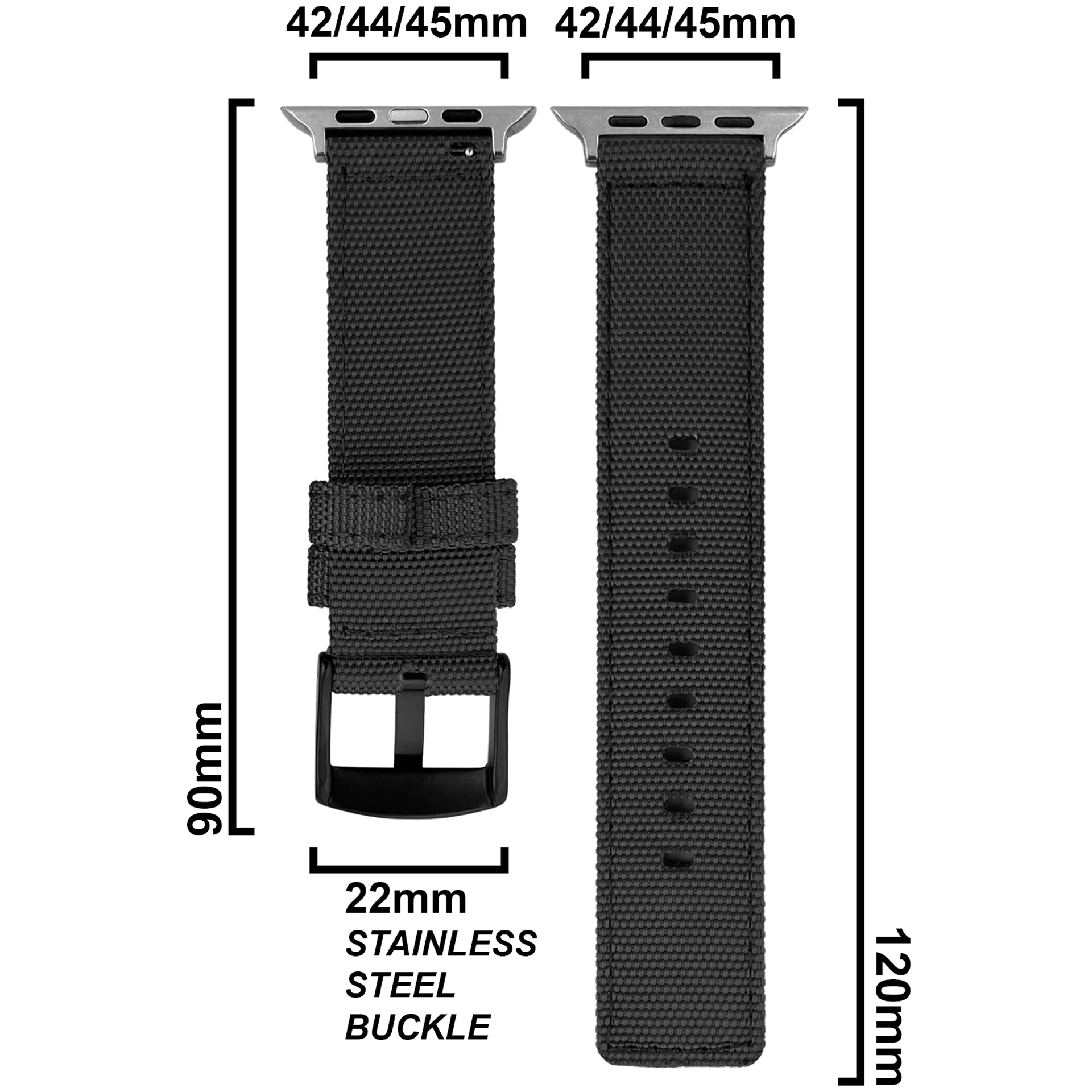 DBLACK [WADO] CANVAS DESIGN, NYLON WATCH STRAP // DESIGNED FOR "APPLE" SMARTWATCHES - Image 9